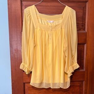 Lauren Conrad Yellow Long Sleeve Women's Top XXL